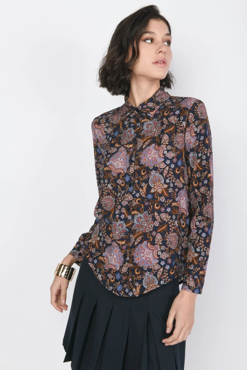 Camicia in viscosa a stampa etnica - immagine 3